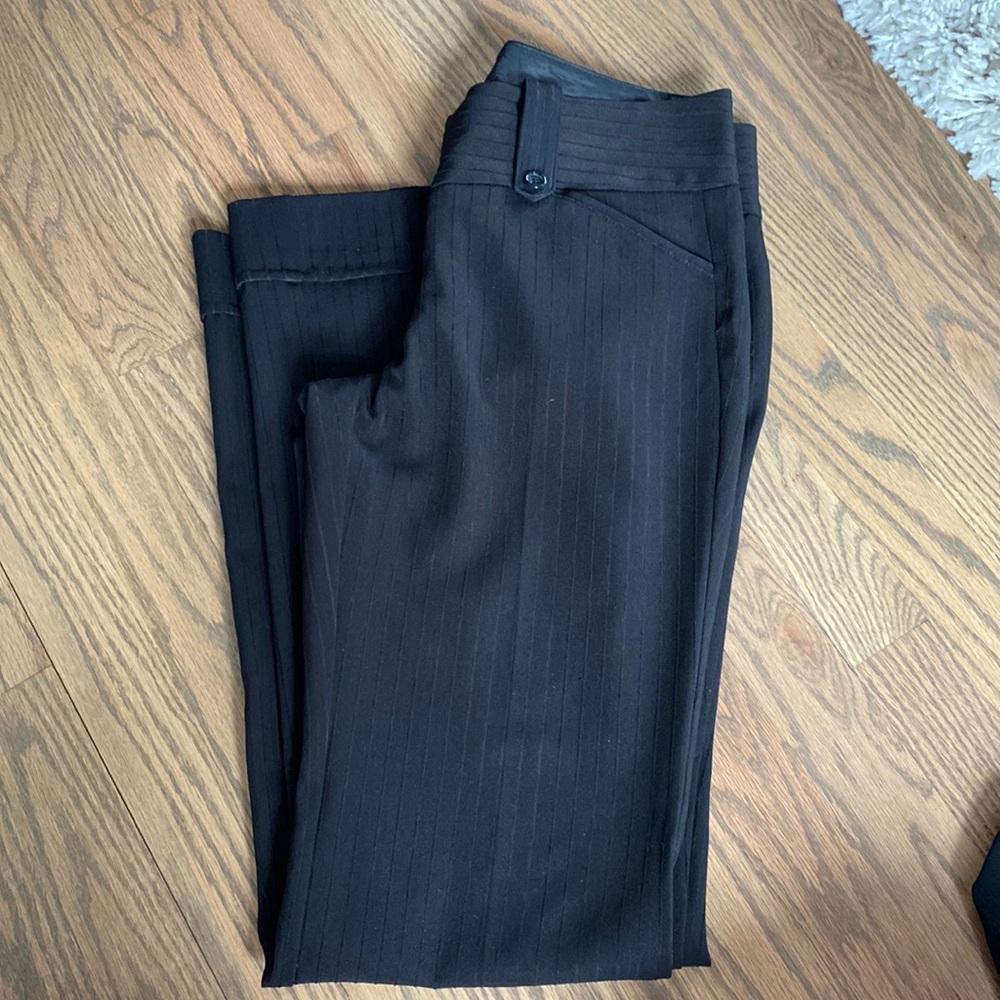 Subtle pinstripe women’s wide leg dress pants